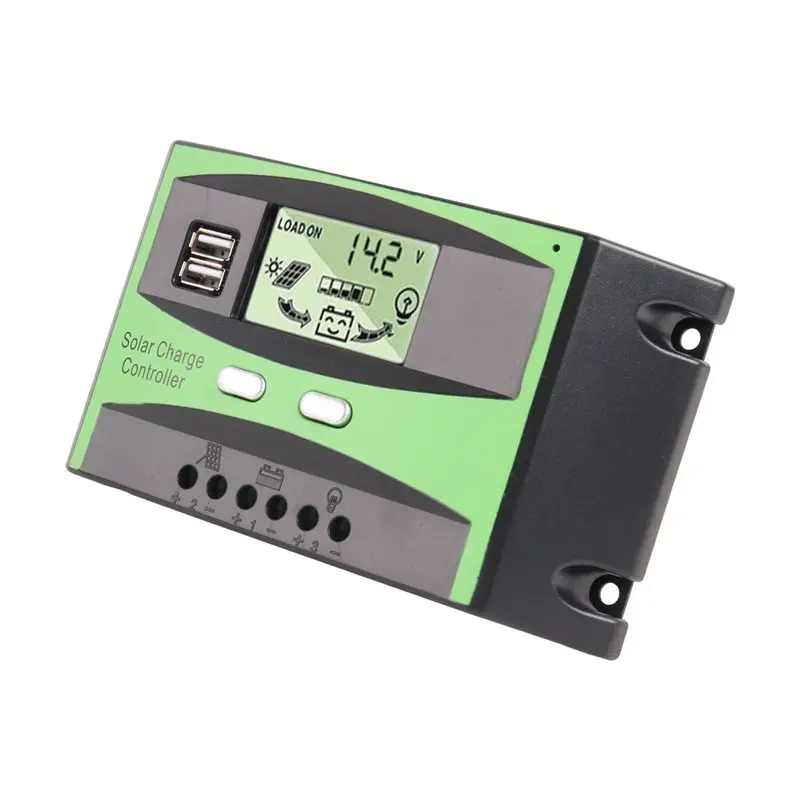 ABGN MPPT Solar Charge Controller 40A 12V/24V Auto Charging Regulator With LCD Display Dual USB Port Load Output For Solar