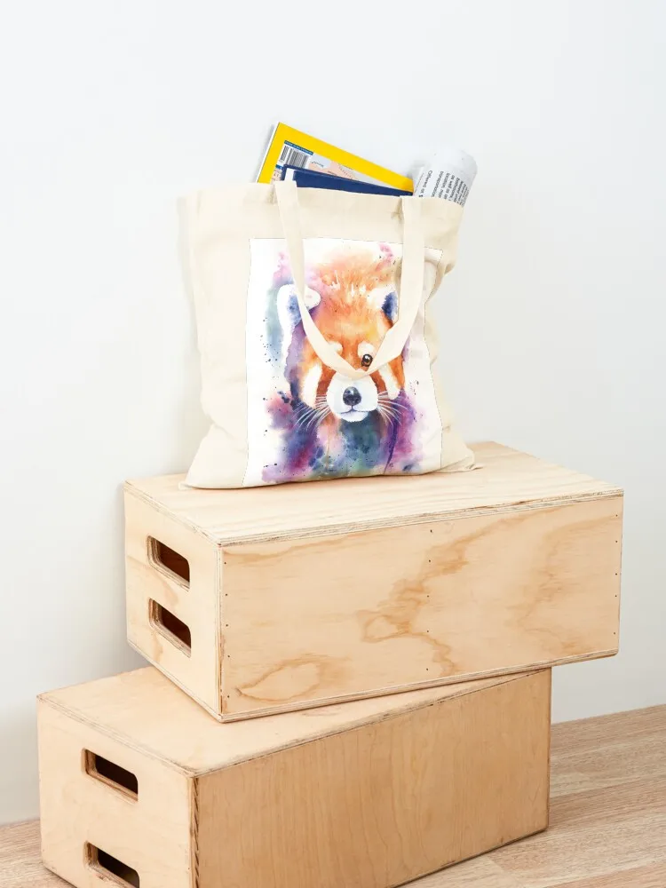 Red Panda Splash Watercolor Tote Bag Fabric bag Women's tote bag Cloth tote university
