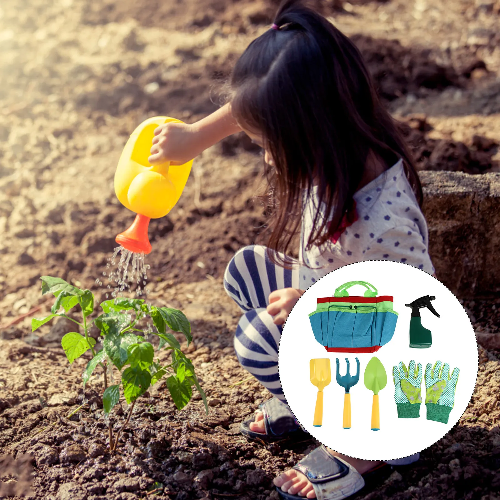 

Набор садовых инструментов для посадки с сумкой для хранения, лейкой и перчатками для использования в помещении и на улице, лопатки для бонсай