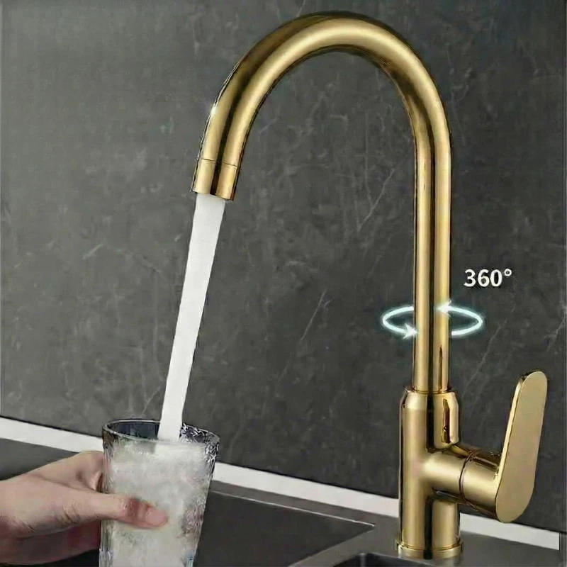 Kitchen Bathroom Hot Cold Water Basin Faucet Thickened Rotatable Easy Clean Washbasin Faucet Sturdy Durable Bathroom Fixture