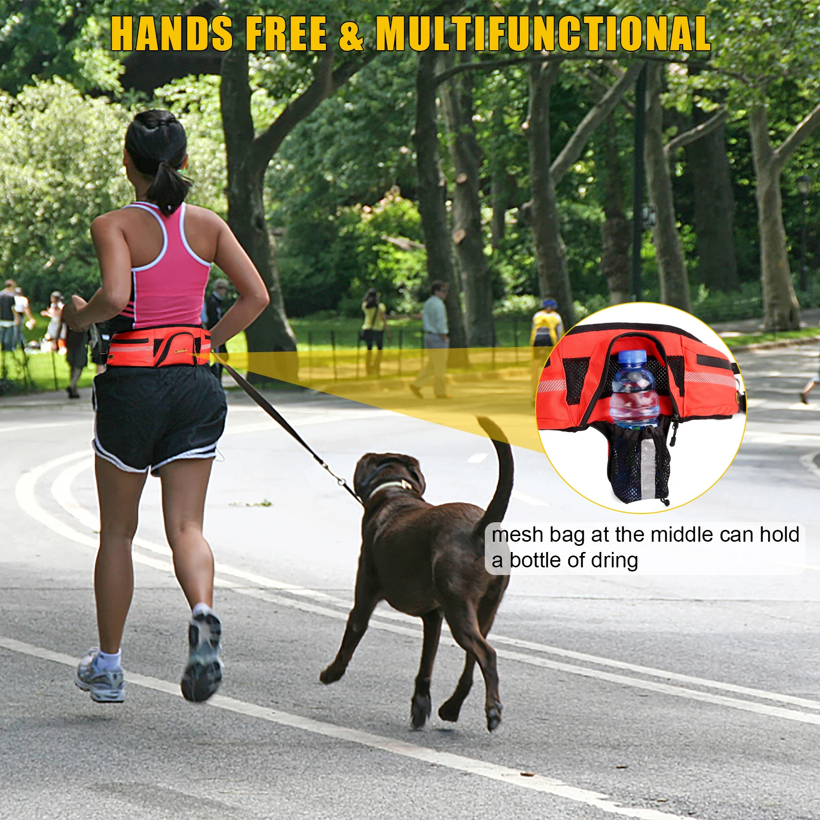 スポーツウエストパック牽引犬用リードキット屋外ランニングウォ - Running Gear Dog のレビューと価格