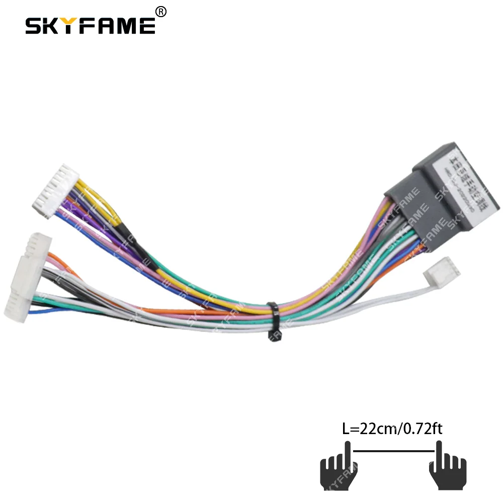 Skyfame อะแดปเตอร์สายไฟรถยนต์กล่อง CANbus ถอดรหัส AC สไตล์เทสลาวิทยุแอนดรอยด์สายไฟสำหรับฮอนด้าซีวิค