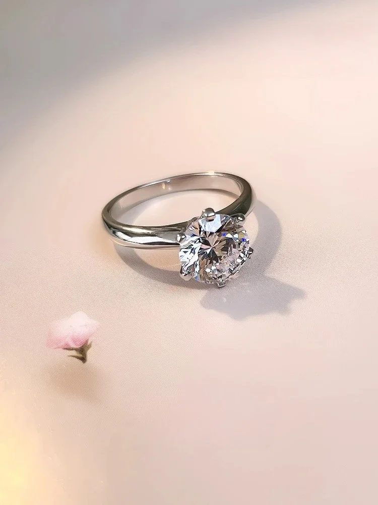 

Новая мода, классическое универсальное кольцо из чистого серебра S925, предложение, подарок, простые ювелирные изделия высокого класса с шестью когтями