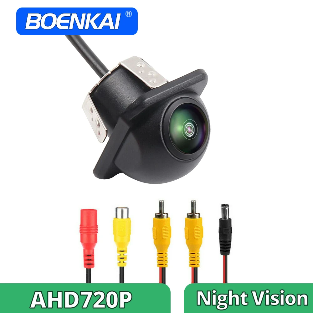 

BOENKAI 170° AHD 720P Reverse Car Rear View Backup Camera Parking Aid Night Vision Waterproof Reversing Vehicle SUV Straw Hat