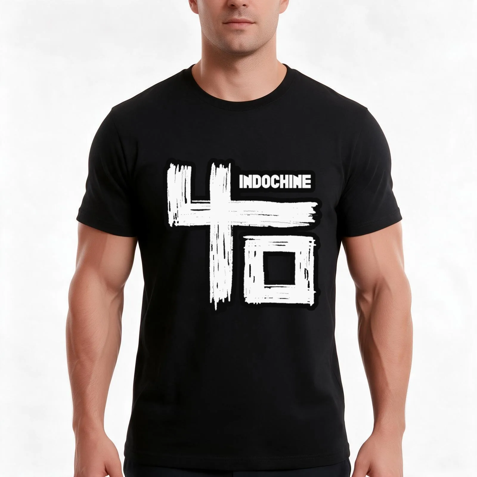 Best Store Indochine T-Shirt, Summer Casual Cotton Tee, Oversized Streetwear Tops, Vintage Graphic Print, Loose Fit Short Sleeve