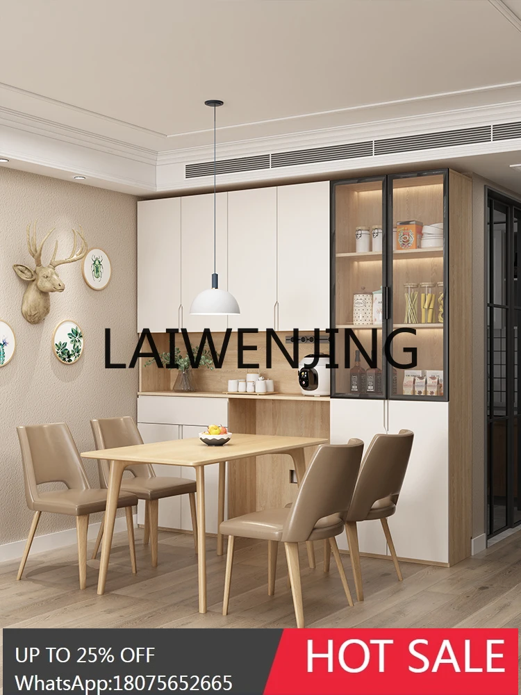 RWJ Integrated Wall Living Room Dining Table Embedded Storage Restaurant Wine Cabinet