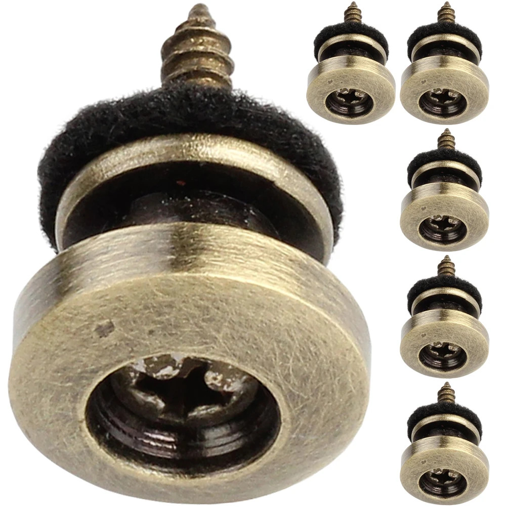

6 Pcs Guitar Strap Button Buttons Acoustic Electric Padded Lock Bass Locks Secure Locking Accessories
