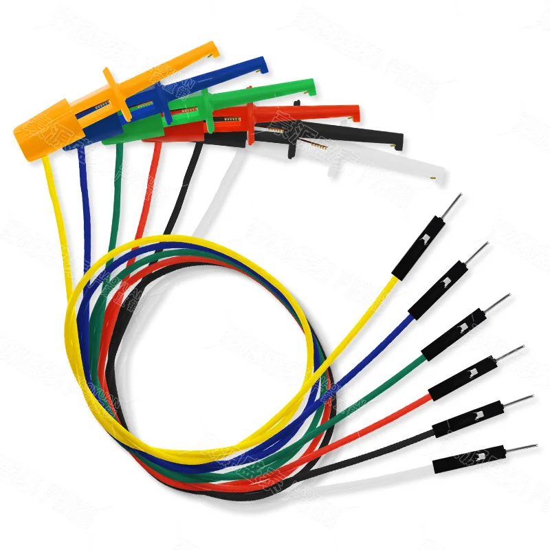 Color DuPont Line To Test Hook Logic Analyzer Flat Test Hook, Hook Test Clip Connecting Wire Hook