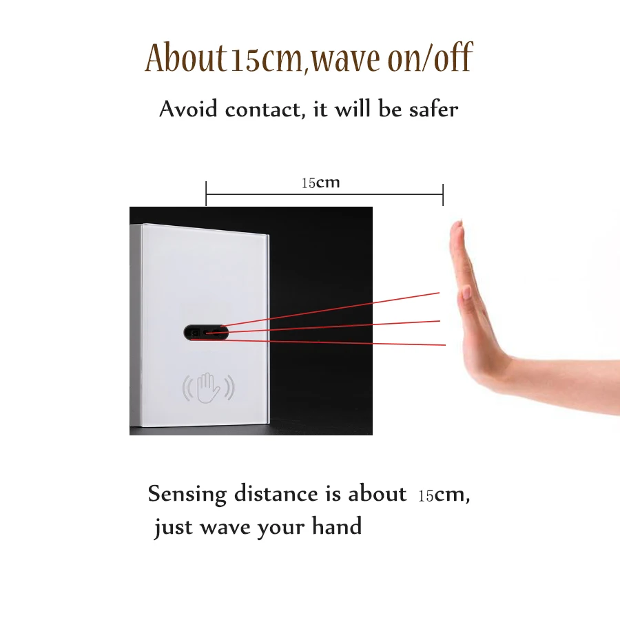 Cerhot  Need Neutral Wire IR Wall Light Switch Wave Infrared Sensor No Need Touch EU UK 220V Glass Screen Panel Electrical