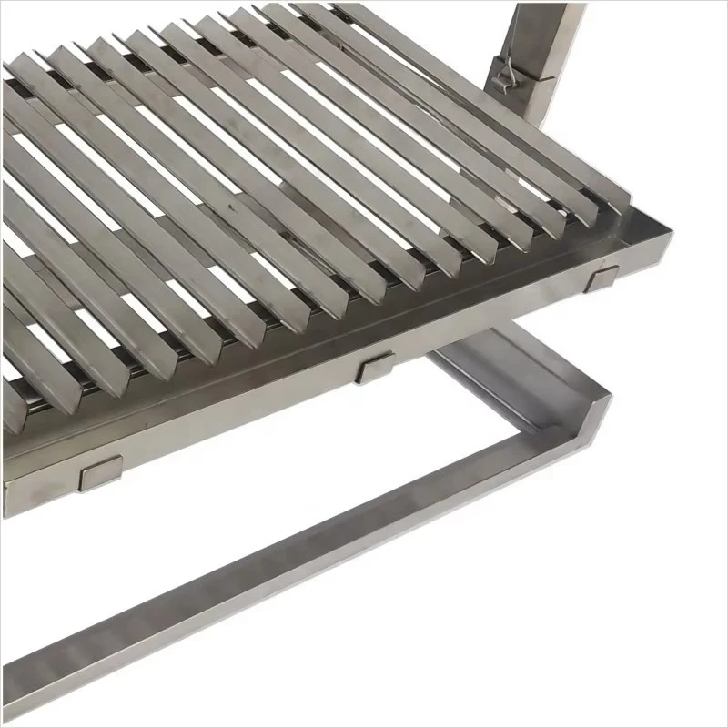 Imagen 6: Parrilla Brasero de Acero Inoxidable Integrada para Asado Gaucho, Estilo Argentino, para Exteriores, Tipo Santa María, con Chimenea