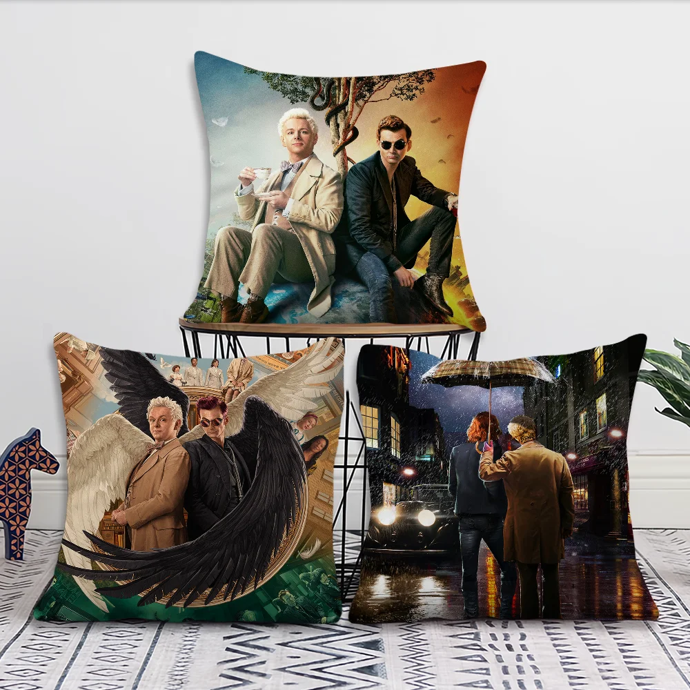 Classic Tv Good Omens Pillow Case Sofa Living Room Bedroom Headboard Backrest Cushion Square Cushion Nap Time