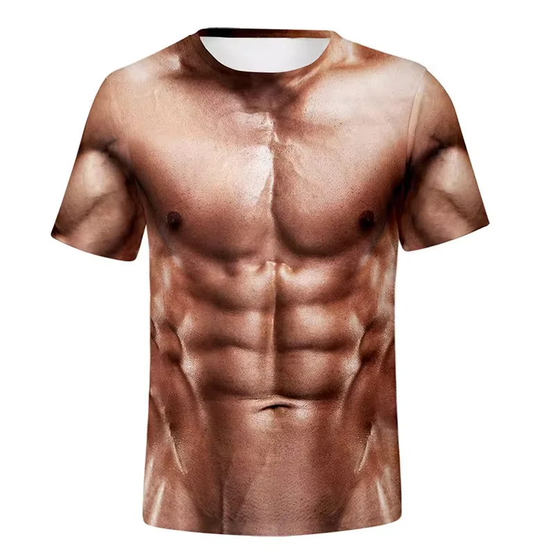 مضحك العضلات تي شيرت العضلات ثلاثية الأبعاد طباعة الشارع الشهير الرجال النساء الرياضة موضة عادية المتضخم تي شيرت الاطفال تيز القمم رجل الملابس