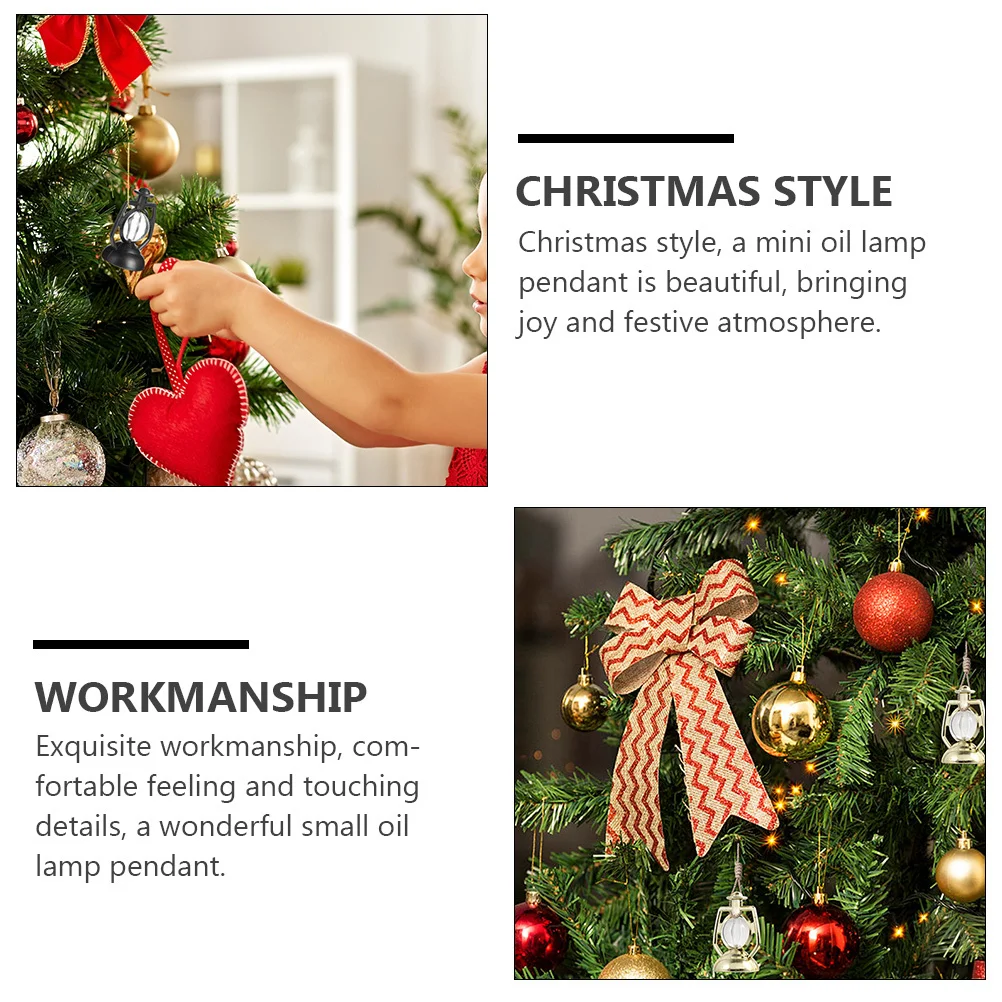 40 قطعة خمر وهمية النفط مصباح قلادة تعليق شجرة عيد الميلاد ديكور عيد الميلاد الاصطناعي ضوء الديكور وهمية النفط ضوء قلادة