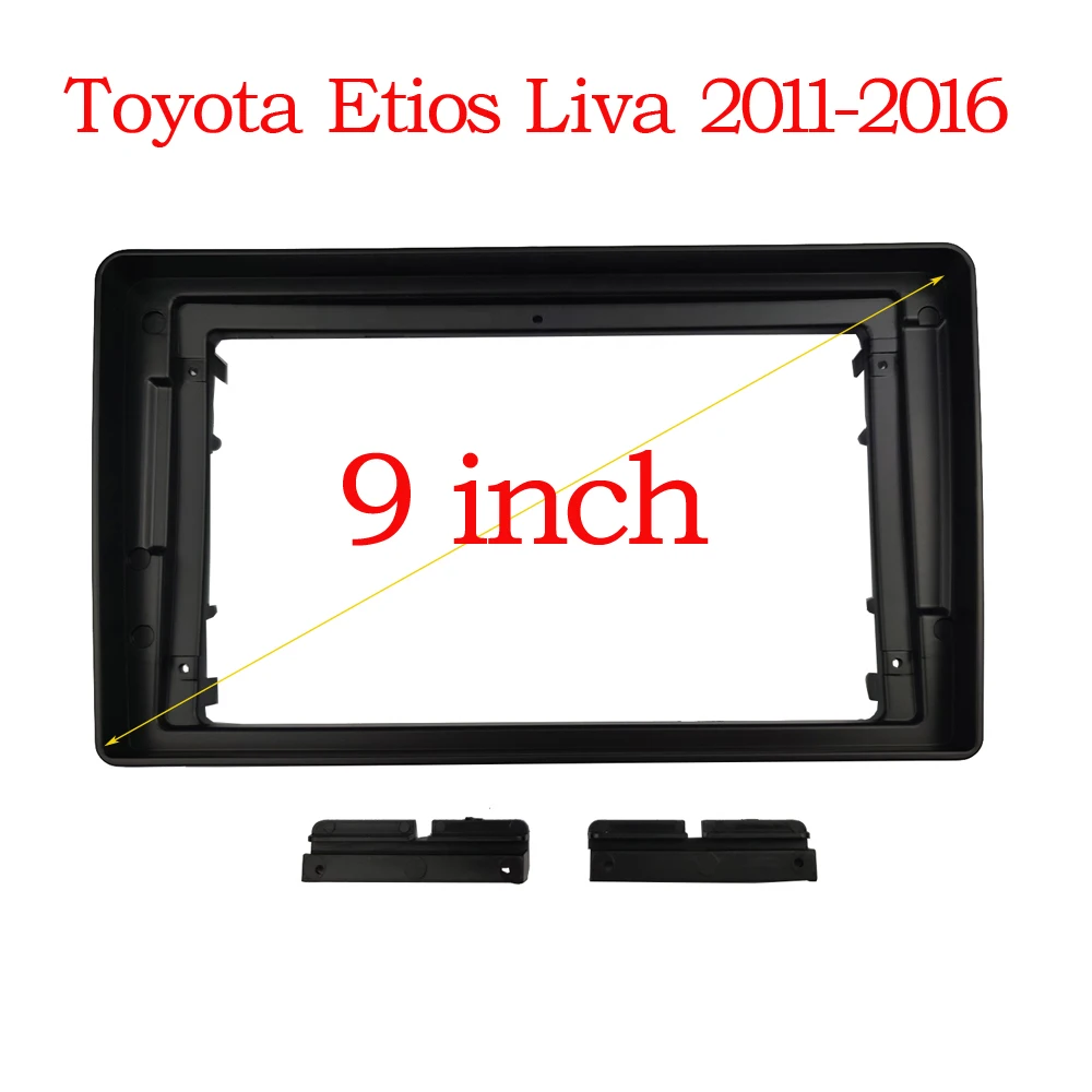 RSNAVI 2 Din 9 Inch Car Radio Installation DVD GPS Mp5 Plastic Facia Panel Frame for Toyota Etios Liva 2011-2016 Dash Mount Kit