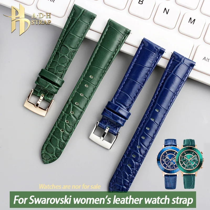Women's Leather Watch with Accessories Fits Swarovski 5452498 501 495 5547642 5563480 Watch Band 17mm Quick Disassembly