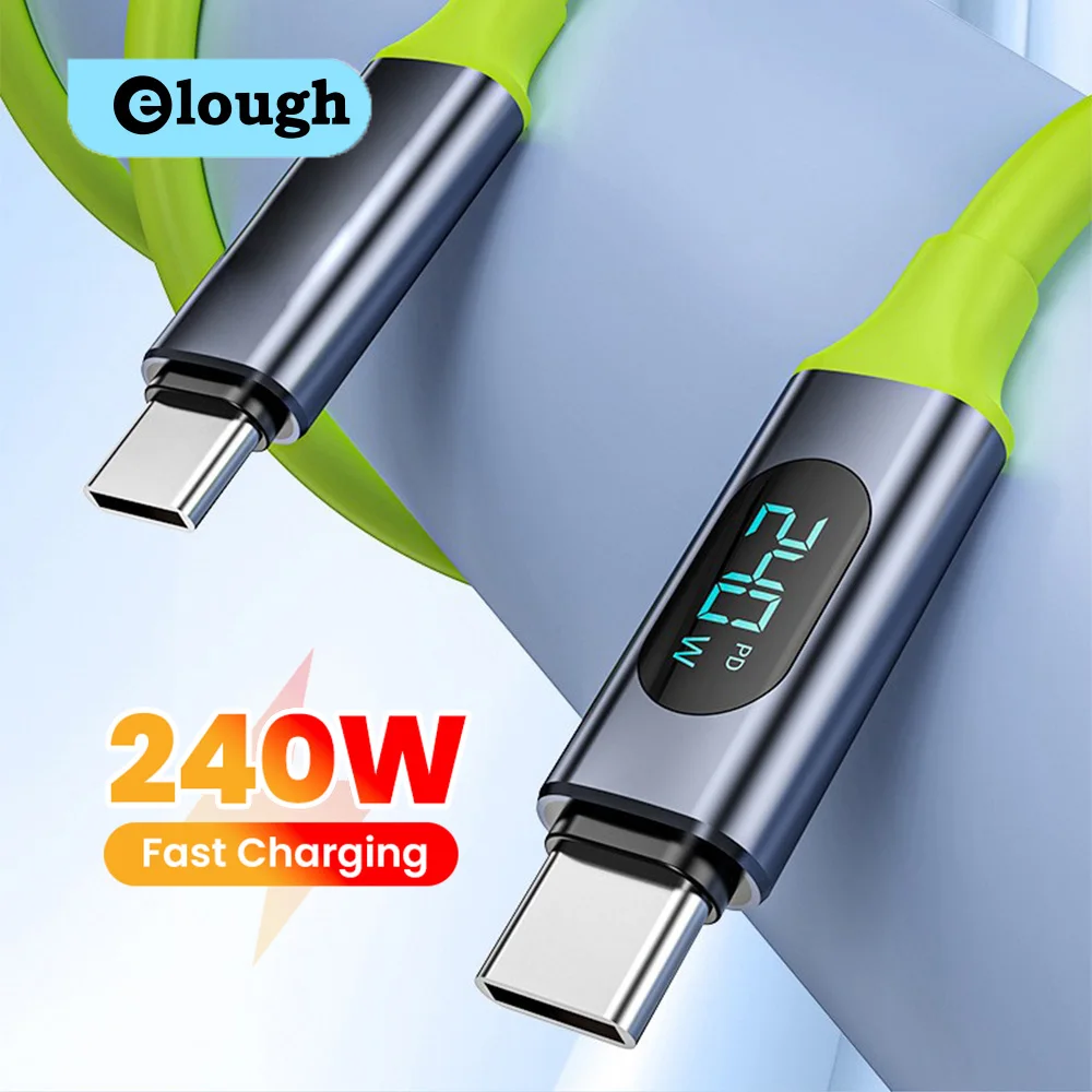 240W Fast Charging Data Cable Digital Display Type C To Type C Cable High Speed Transfer USB C Cord for iphone 15 16 17 Samsung