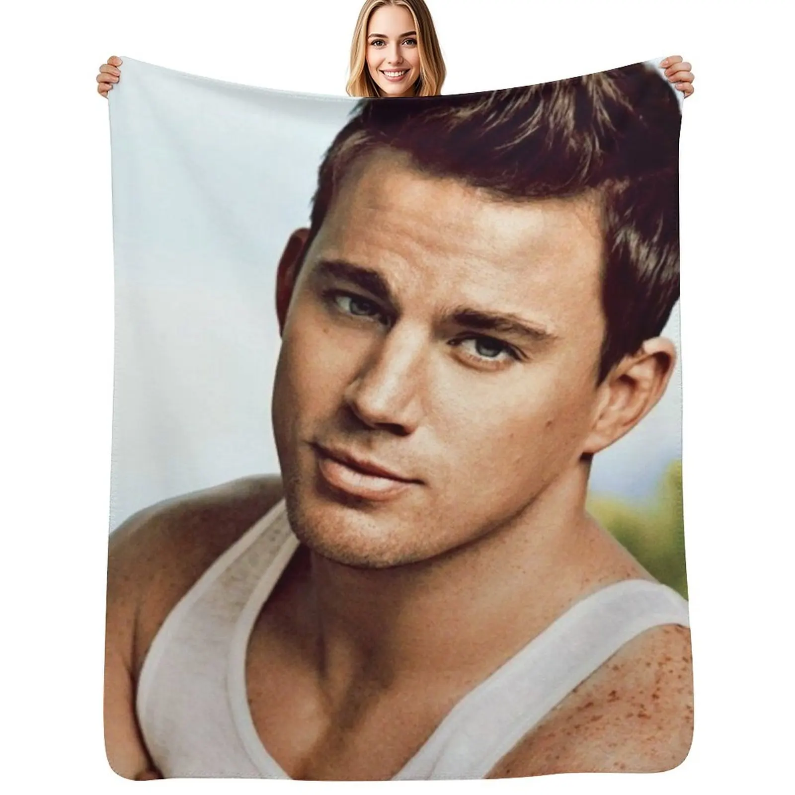 channing tatum Throw Blanket Beach Single Custom christmas gifts for winter Plush Blankets