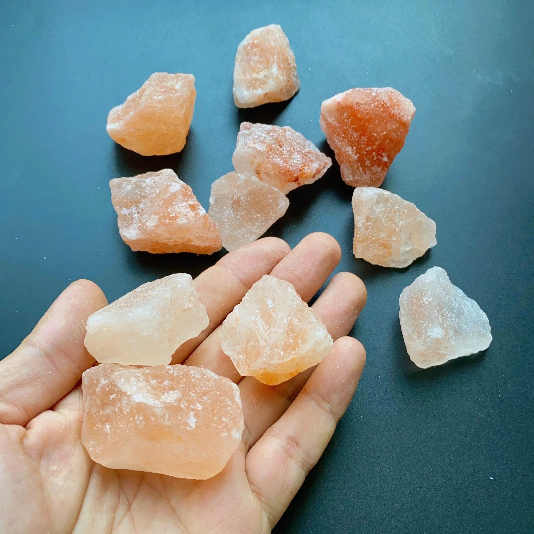 1/3/5pcs Himalayan Salt Rough Stone, Himalayan Salt Chunk, Orange salt, Natural mineral underground salt