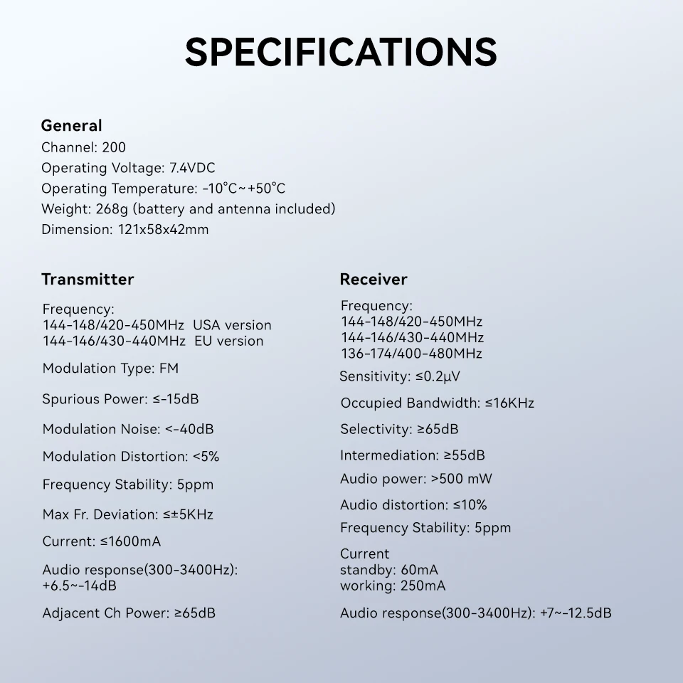Retevis RA89R/G Walkie-Talkie / Amateurfunkgerät mit Cross-Band-Funktion (U/V-Band), Bluetooth-App-Programmierung, 2800 mAh Akku, großer Funkreichweite – ideal für Camping – Detail 21