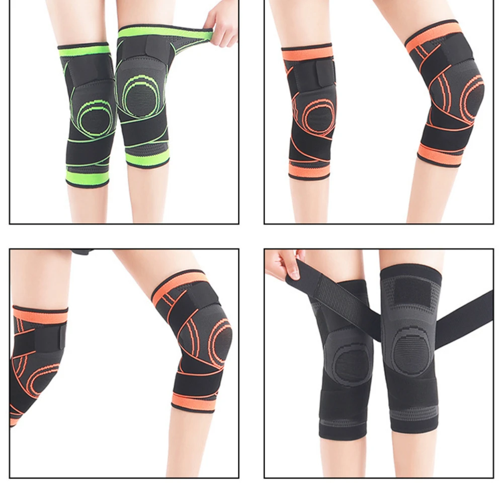 Lace up Compression Sports Knee Pads Knitted Running Basketball Mountaineering Cycling Badminton Knee Pads