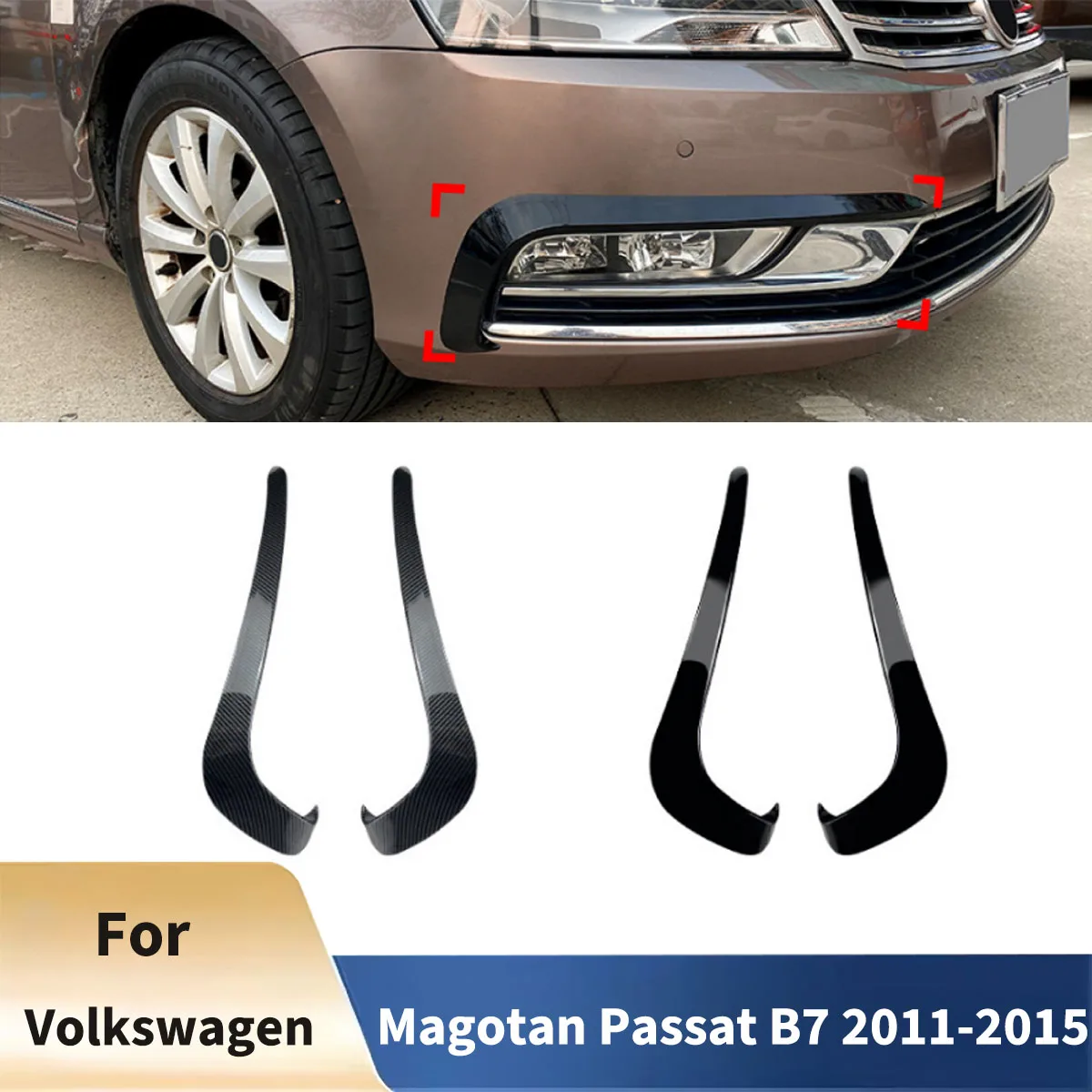 

For Volkswagen Magotan Passat B7 2011-2015 Front Bumper Splitter Fog Lamp Cover Air Vent Wind Knife Car Sticker Body Kits