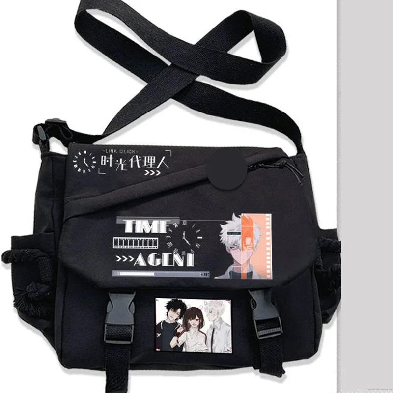 

Black White, Link Click, Student Kids Teens, Anime Messenger Crossbody Large Capacity Shoulder Bags for School Girls Boys