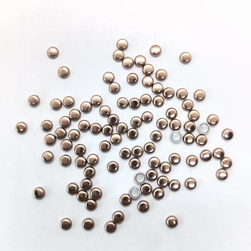 Round Metal Studs 4MM Hotfix Hot Fix Rhinestone Bags Punk Metal Beads Flatback Decorative Rivets 144Pcs Glitter Crafts
