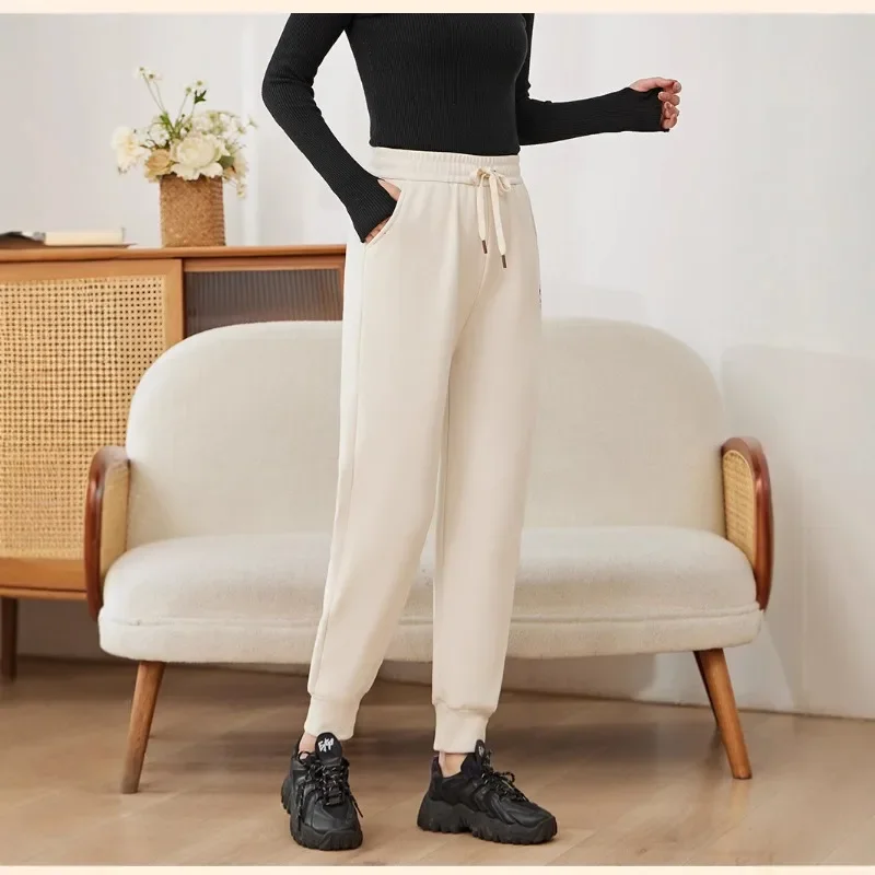 

Decashmere Pants Men's and Women's Autumn Loose Fashion Bunched Foot Pants Plus Fleece Thickened Winter Sports Casual Sweatpants