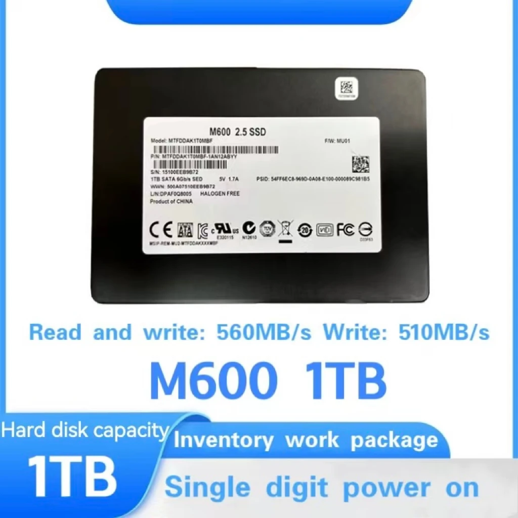 

M600 mlc solid-state drive 1T 2.5-inch Sata enterprise hard drive supports desktop computer laptop SSD.for:CRUCIAL