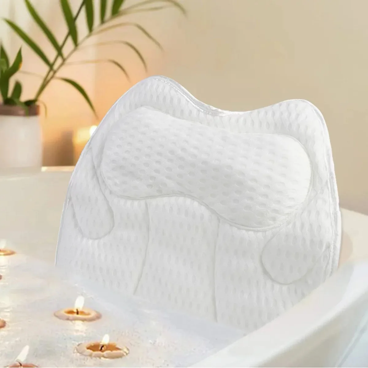 Non-Slip SPA Bath Pillow with Suction Cups Bath Tub Neck Back Support Headrest Pillows Thickened Home Cushion Bathroom Accersory