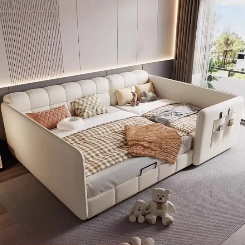 Headboard Double Minimalist Bed Frames Adults Children Family 180x200cm Full Size Bed Upholstered Fancy Home Bedroom Furniture