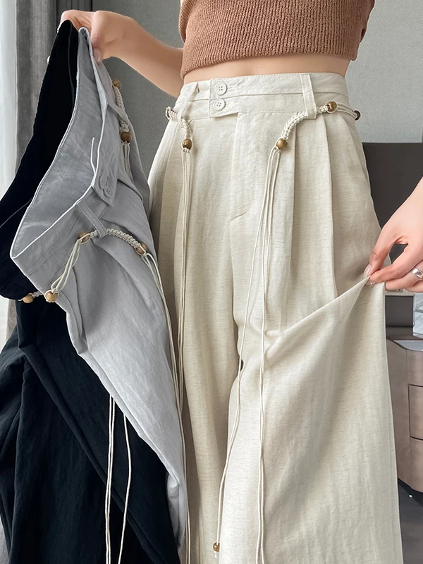 

Korean Style Wide Leg Pants Women's Summer Thin Casual Loose Lazy Style Drape High Waist Slimming Casual Pants