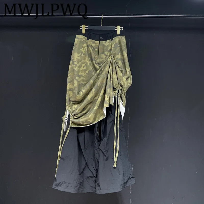 

MWJLPWQ Camouflage Design Half Skirt Pants Men's High Street 2025 New Pin Niched Loose Casual Unisex Trousers 2025 Autumn 11787