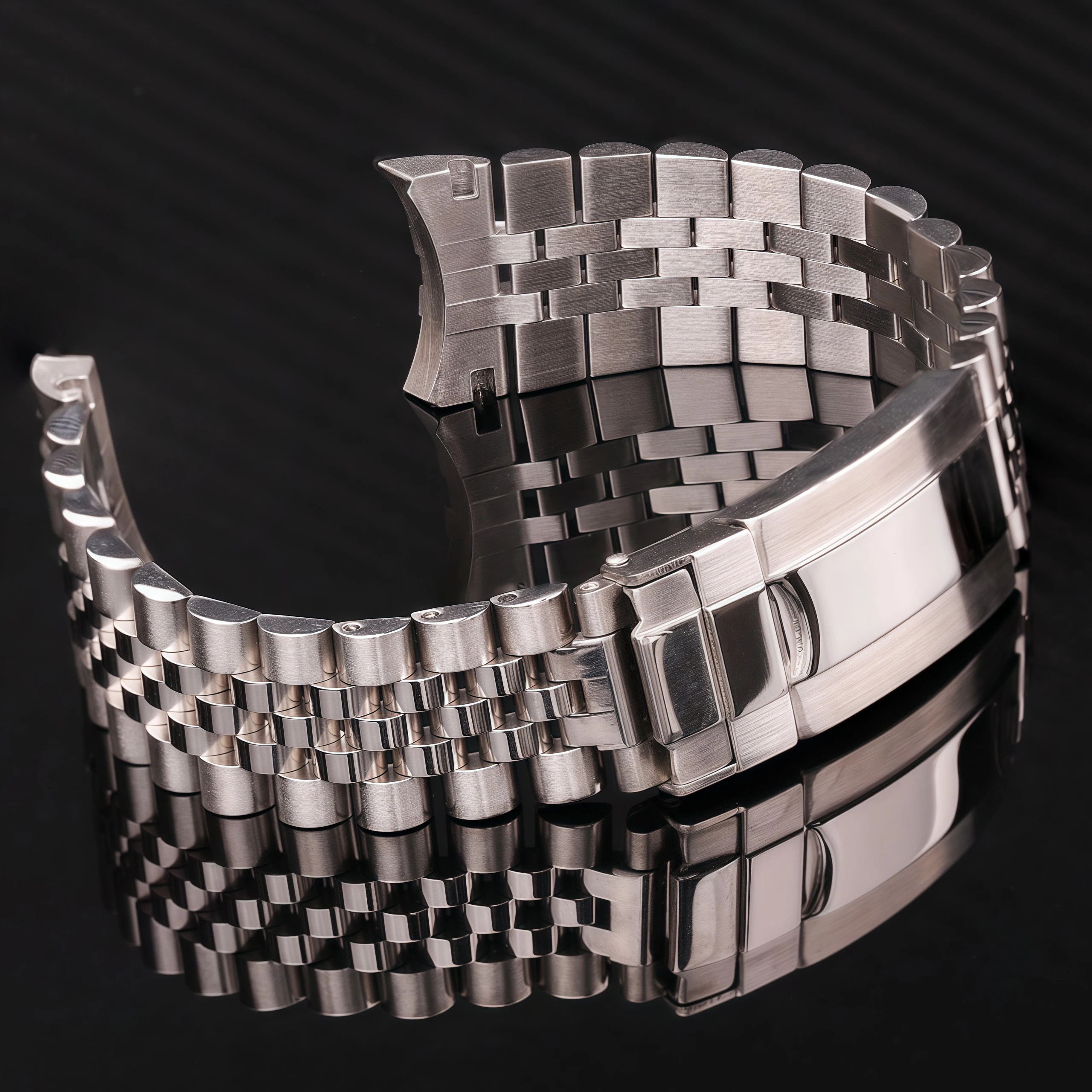 

Ремешок для часов из нержавеющей стали 904L, 20 мм, однотонный президентский браслет с застежкой-складывающимся замком для NH34 NH35 NH36 Корпус часов