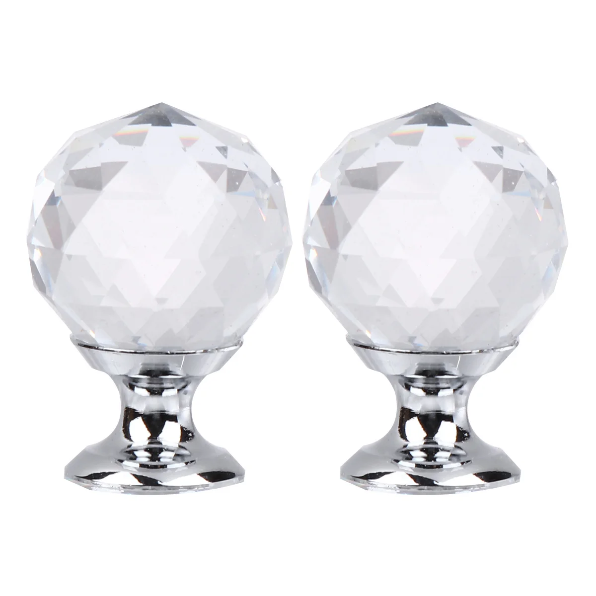 

10Pcs Crystal Cabinet Handles Silver Ball Shape Durable Drawer Pulls Creative Simple Knobs for Home Furniture Cabinet Handle