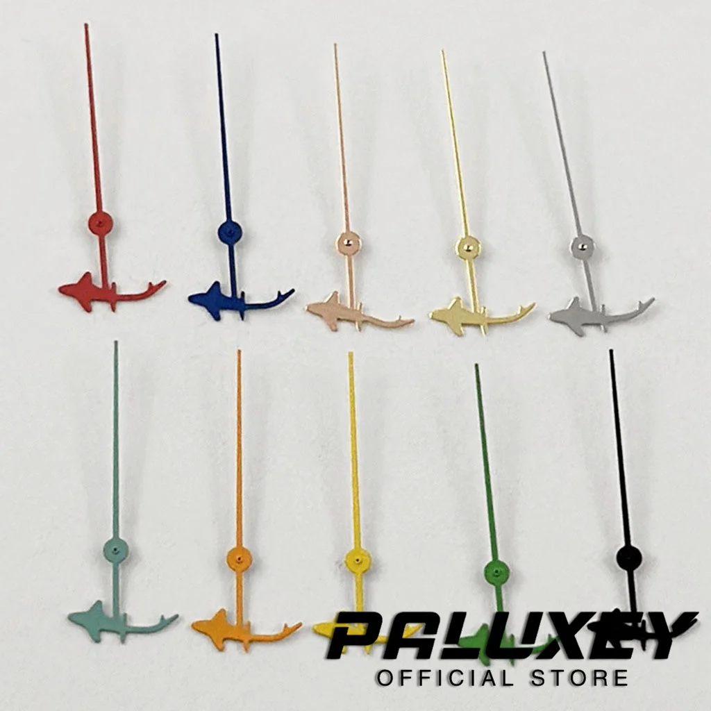 Shark Second Hands Silver Red Blue Green Black Orange Hands 12.5MM Fit NH35 NH36 NH38 NH39 NH70 NH72 Movement Replacement Parts