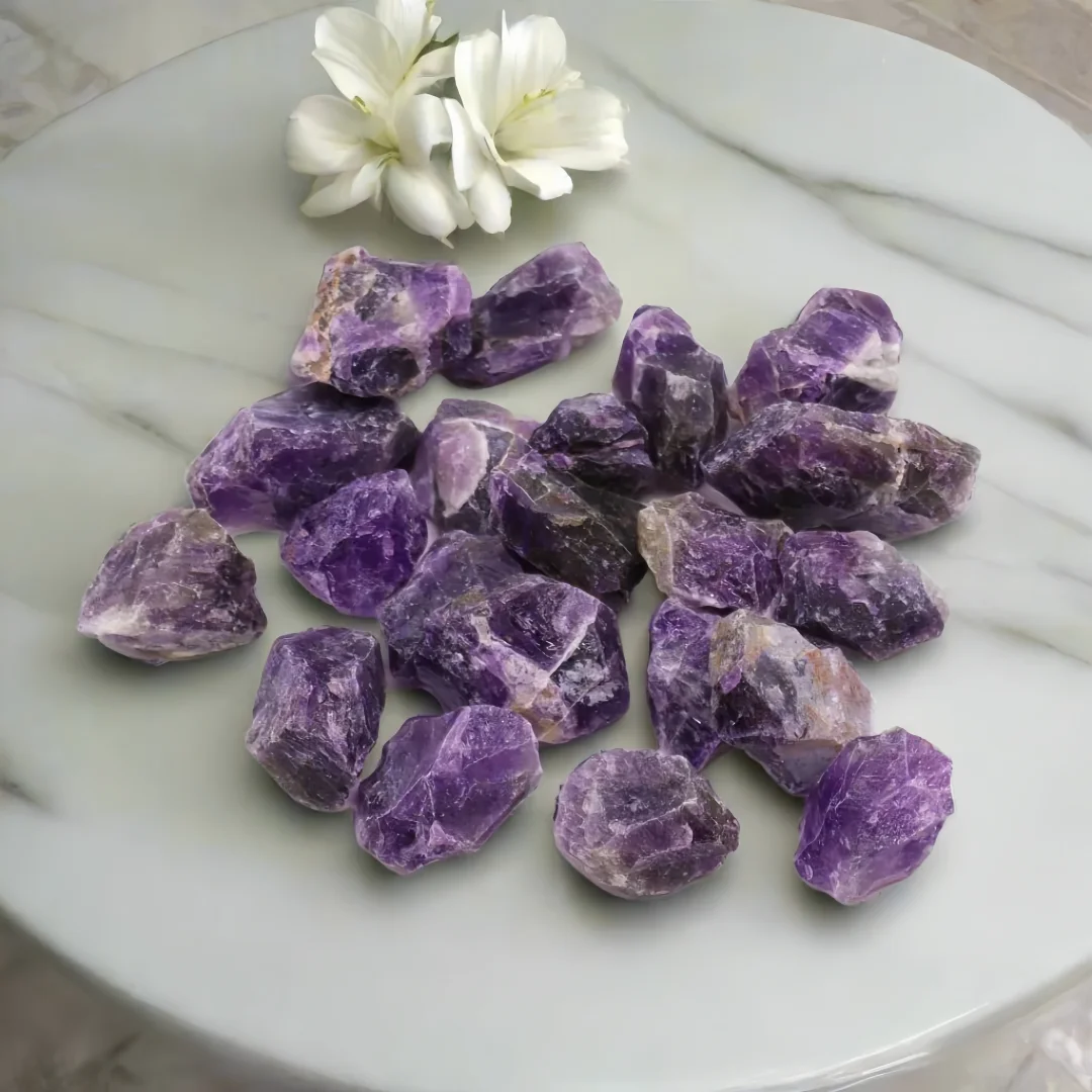 Small Natural Amethyst raw stone particles, unpolished natural crystal, suitable for jewelry making and home decoration
