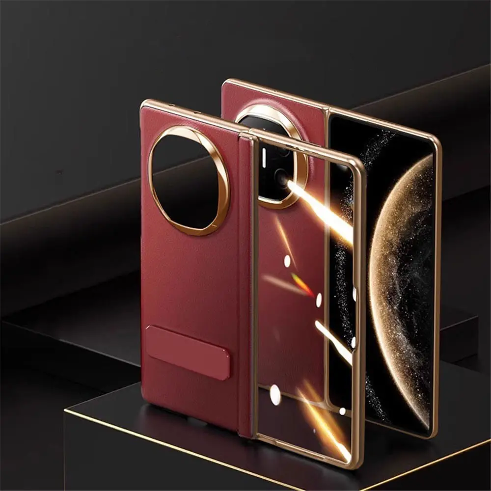 حافظة فليب من جلد البقر الفاخر لهاتف هواوي ميت X6 X5 360 °   غطاء المفصلي قوس