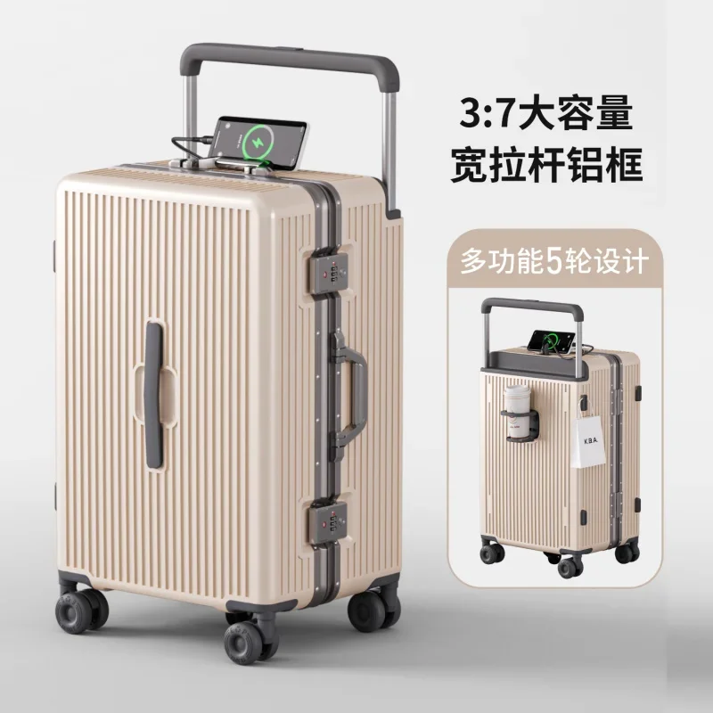 

24 Inch Expandable PC Luggage 20 Inch Carry On Suitcase Wide Trolley Aluminum Frame TSA Lock Spinner Travel Bag for Men Women