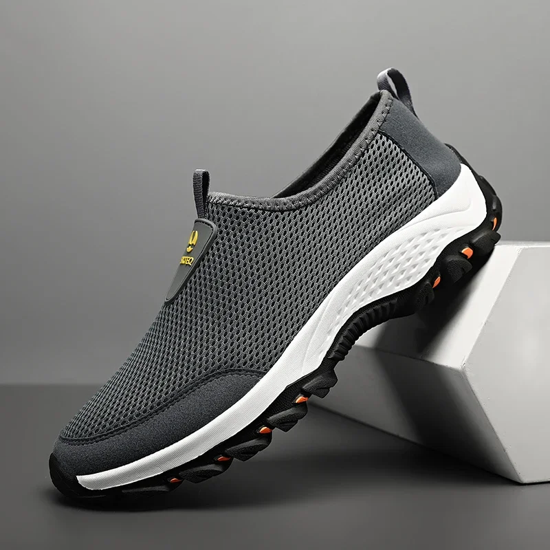 Outdoor Hiking Shoes Men Sneakers Breathable Camping Travel Shoes Mesh Slip on Trekking Mountaineering Shoes Plus Size 39-46
