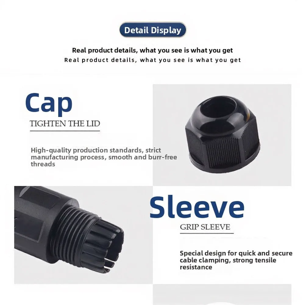 IP68 Rated 3-Core Waterproof Connector Kit for Connecting Power Lines in Gardens Workshops Patios and Other For Outdoor Zones