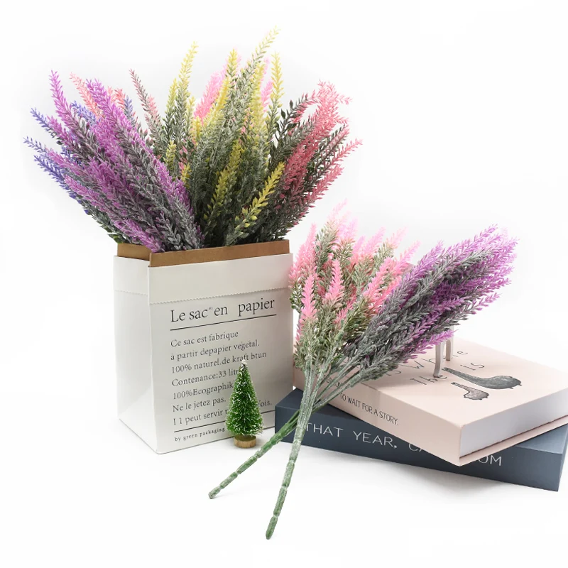 5/10pcالصناعي البلاستيك زهرة الخزامى متعدد الألوان المزهريات ديكور غرفة المنزل الزفاف الزفاف عقد الزهور المواد منتجات المنزل