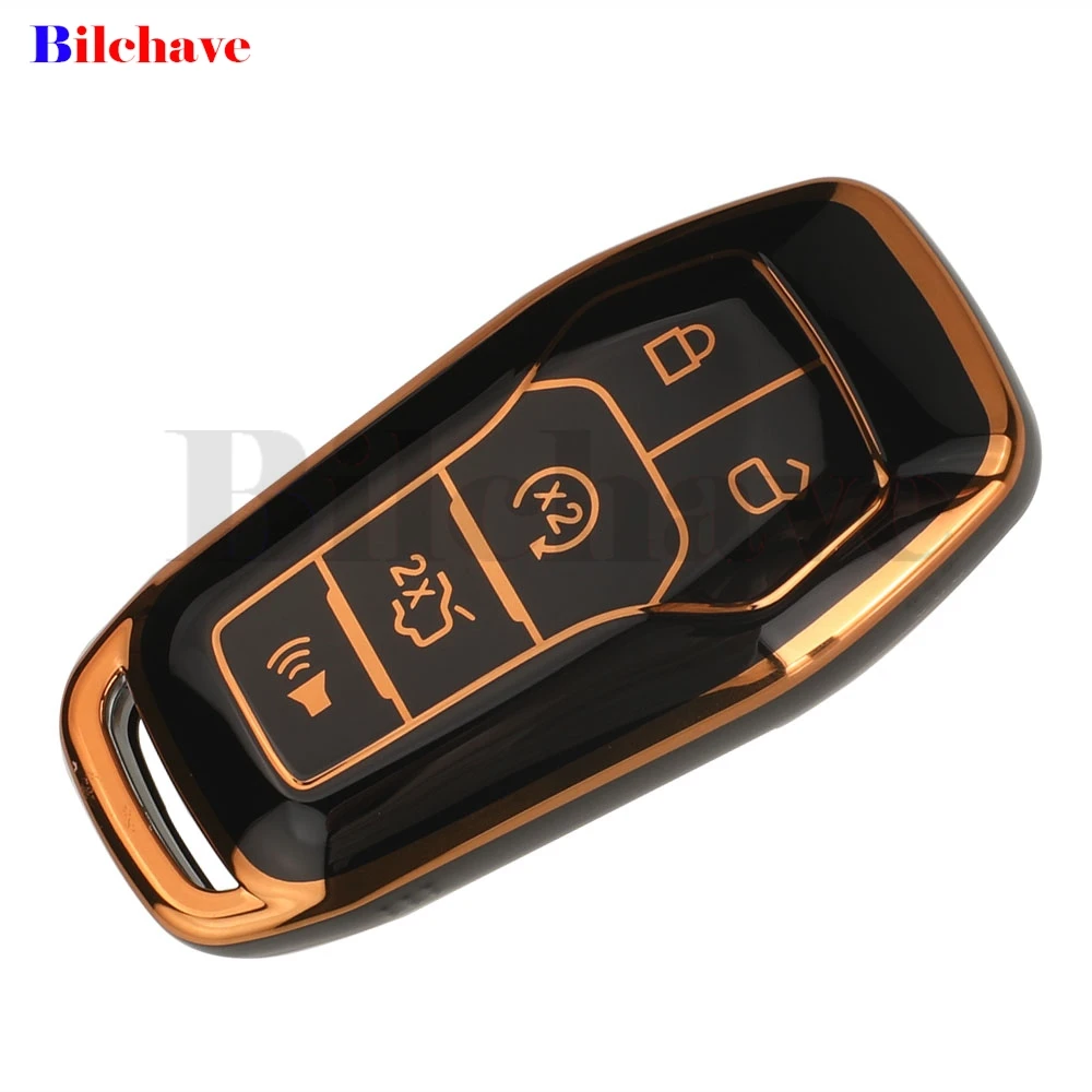 jingyuqin Remote Car Key Case Fob TPU For Ford Fusion Mondeo Mustang F-150 Explorer Edge 2015 2016 2017 2018  Accessorie