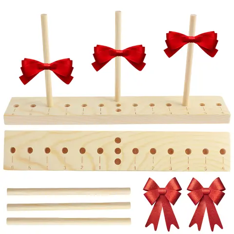 Bow Maker Wooden Bow Making Tool Adjustable Wood Ribbon Bow Maker Portable Bow Tie Machine Lightweight Bow Maker Tool Practical
