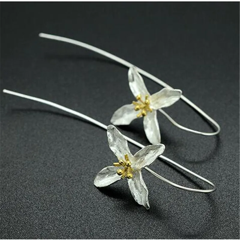 Summer Chic Boho New Long Clover Flower Stud Earrings for Women Girls Trend Ear Accessories Jewerly Pendientes Brincos