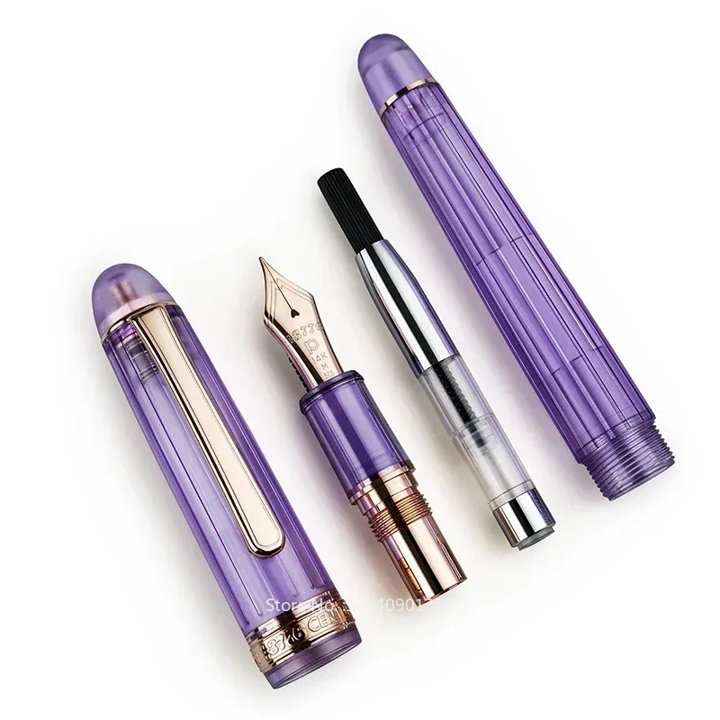 Hot Japan Original PLATINUM 3776 Fountain Pen Nice Large 14K Gold Nib Lilac Flower Lavender Transparent Pen Holder Writing Pen N