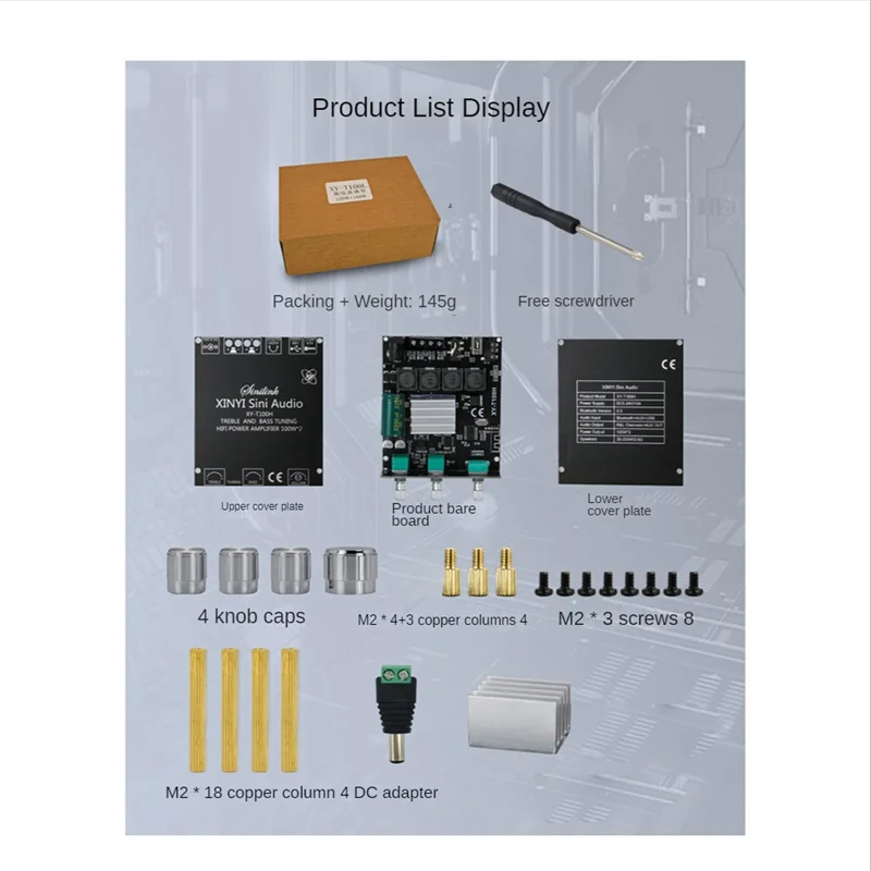 FULL-XY-T100H Bluetooth 5.0 TPA3116D2 100Wx2 デジタルアンプボードステレオ HIFI オーディオモジュール部品フロント高低音調整付き