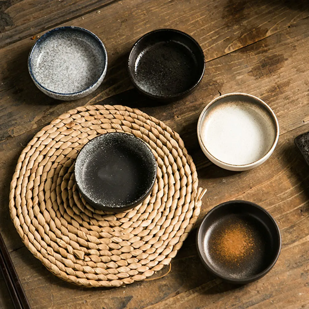 

3pcs Ceramic Dipping Bowls Set Small Sauce Plates For Sushi Soy Vinegar Snack Serving Japanese Style Dishware Microwave Safe