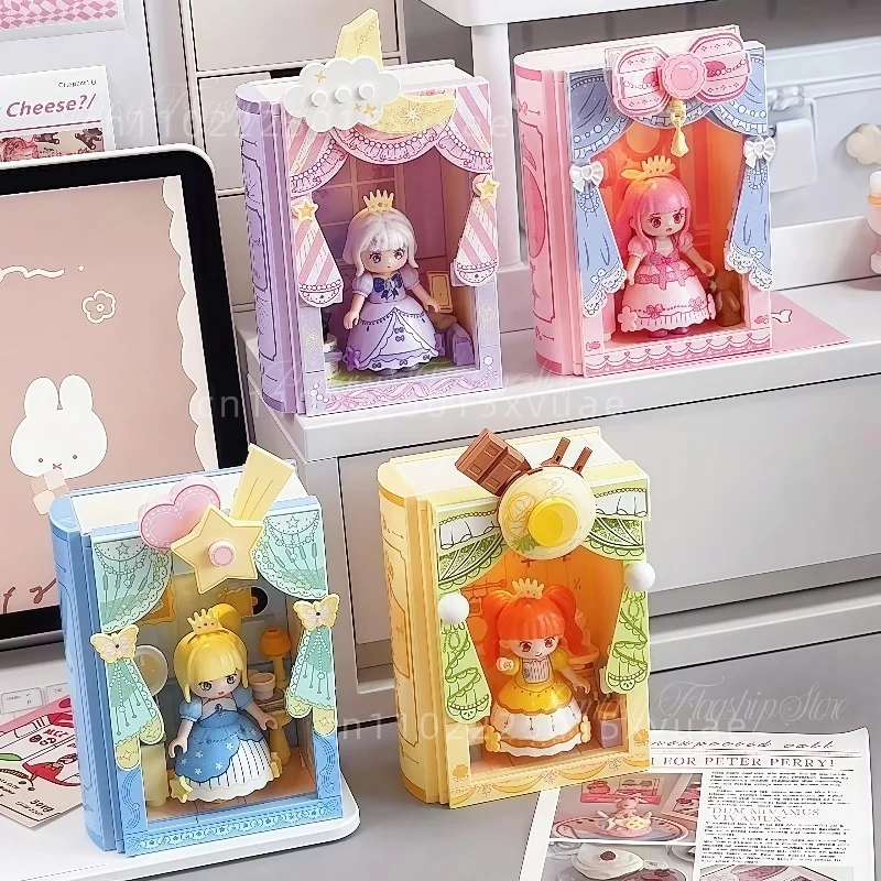 

New Dream Princess Series Building Blocks Magic Wonderful Book Small Particle Assembled Toy Ornament Girl Cute Birthday Gift