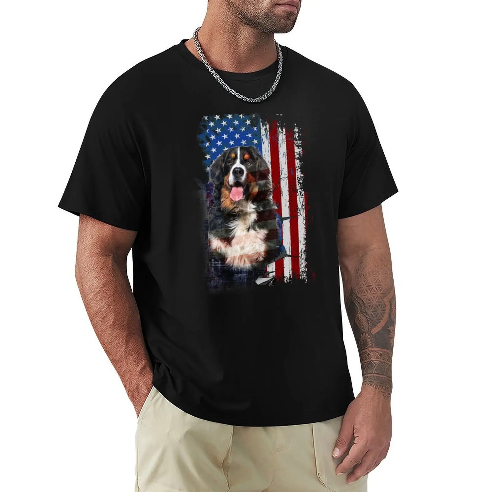 Bernese Mountain Dog T-shirt summer clothes tees oversized t shirt men